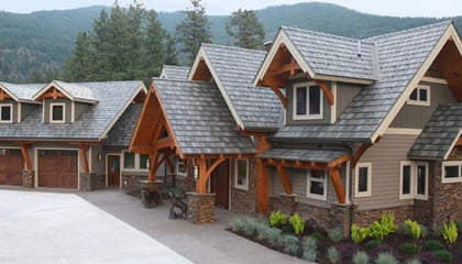 Arrowline Slate Roofing, Vertical Board and Batten and Single Traditional Lap Siding Installed on Single-Family Home
